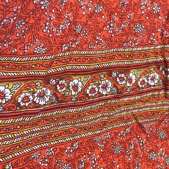 Old Navy Woven Print Dress Red Waist Large - Picture 4 of 12